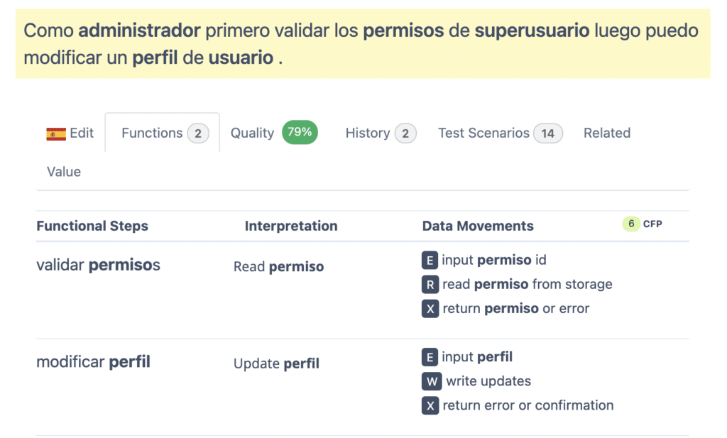 ejemplo de historia de usuario en español - spanish language sported