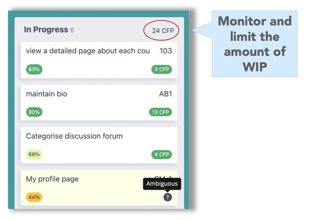 Administrar su WIP en Kanban