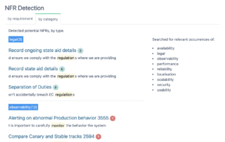 Requisitos no funcionales: detección automática