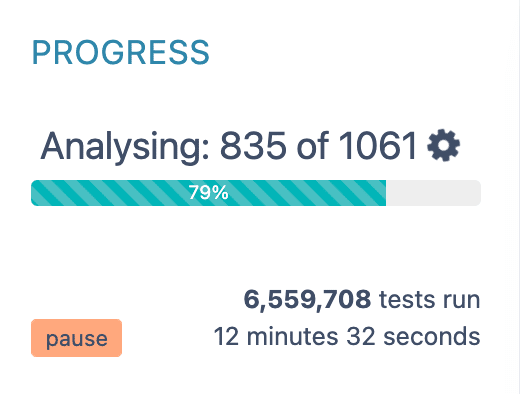 Screenshot – Segnalazione dell'avanzamento del numero di test eseguiti Diagramma delle responsabilità di classe