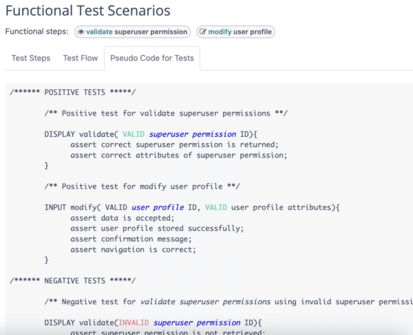 Auto generated generic test scripts