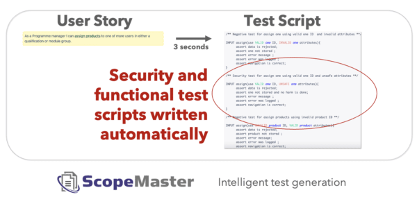 Screenshot ScopeMaster – automated test scenario generator Automated test script generation, including security tests