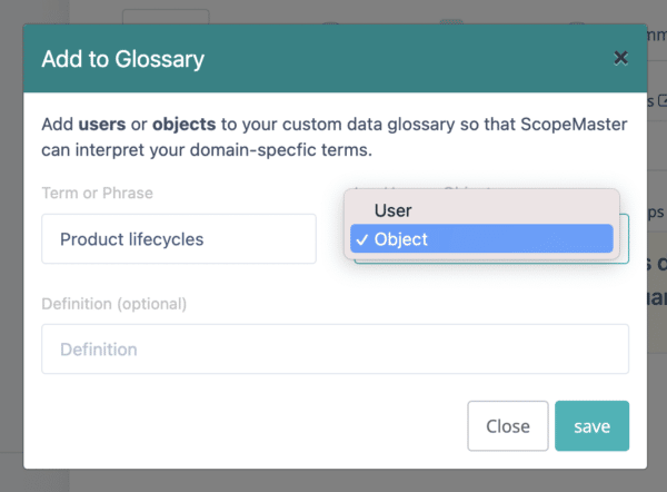 No more curly braces, set the custom glossary once and it will be used throughout your project