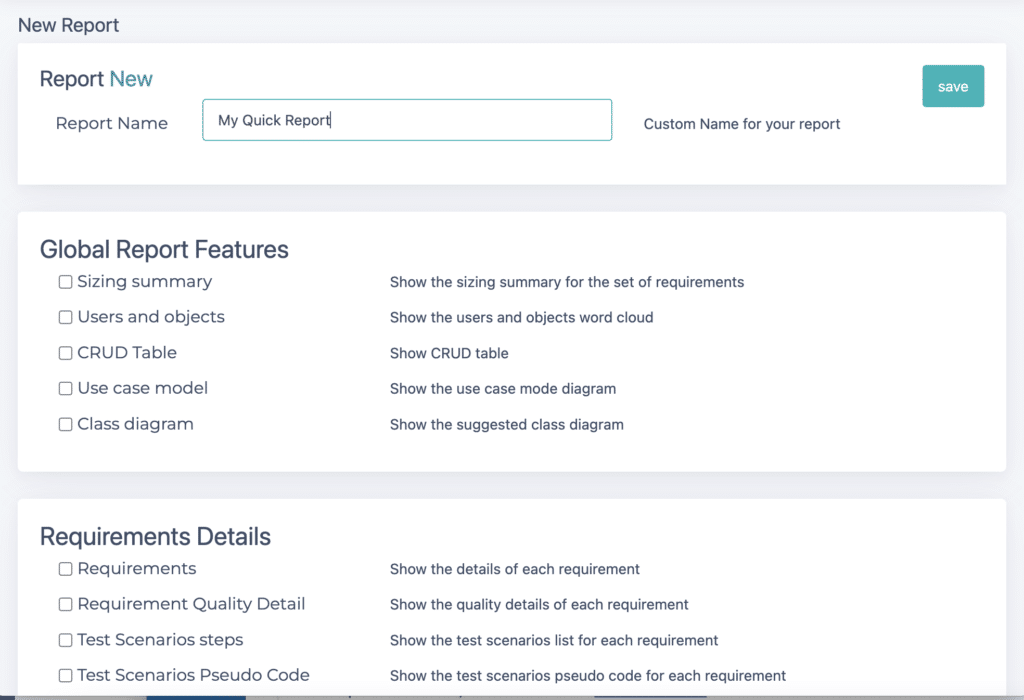 Report Builder Configuration Users are identified against each functional phrase.